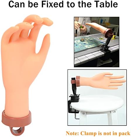 Mannequin hand for acrylic nails with practice tips attached