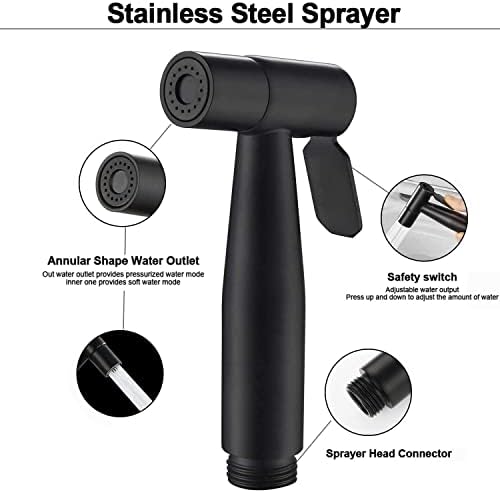 Belivor bidet sprayer set showing hose length and attachments