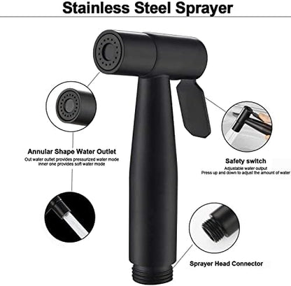 Belivor bidet sprayer set showing hose length and attachments