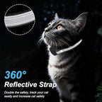 Back angle of the black Vebiso pet finder tag illustrating the secure collar attachment loop for active cats.