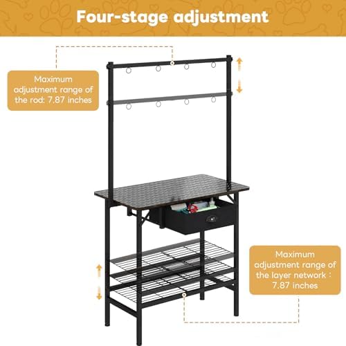 Removable washable non-slip mat on grooming table surface