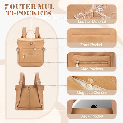 Miss Fong multi pocket diaper bag attached directly to a baby stroller handle using integrated straps.