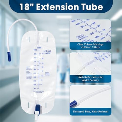 BeHerk catheter leg bag with anti-reflux valve and drainage tube