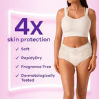 Always Discreet maximum absorbency underwear for women on white background