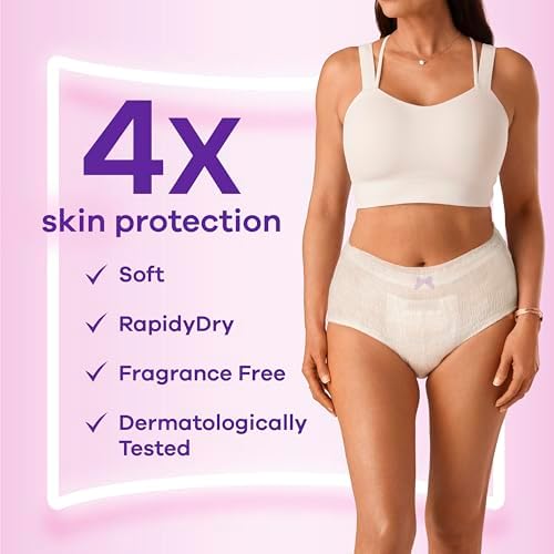 Always Discreet maximum absorbency underwear for women on white background