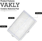Vakly sterile individually wrapped 5x9 inches abdominal pads showing outer protective pouch