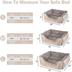 JOEJOY Rectangle Dog Bed for Large Medium Small Dogs - Washable Orthopedic Sofa Bed, Soft Breathable Puppy & Pet Cuddler, Durable Calming Dog Bed with Anti-Slip Bottom, Multiple Sizes, Beige - Image 5