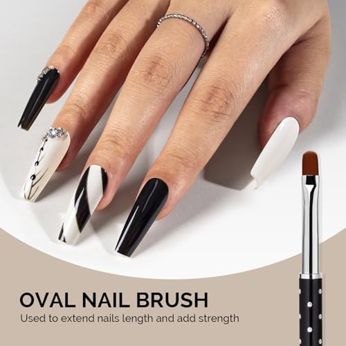 Professional nail art brushes with protective caps for storage