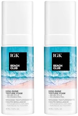 IGK Beach Club High-Shine Texture Foam travel size 2-pack packaging