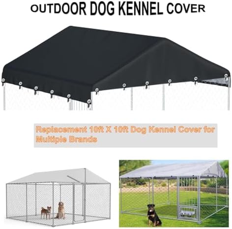 Durable UV resistant black dog run cover setup details