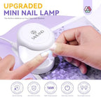 Saviland mini nail lamp showing the 180-degree opening and dual light beads.