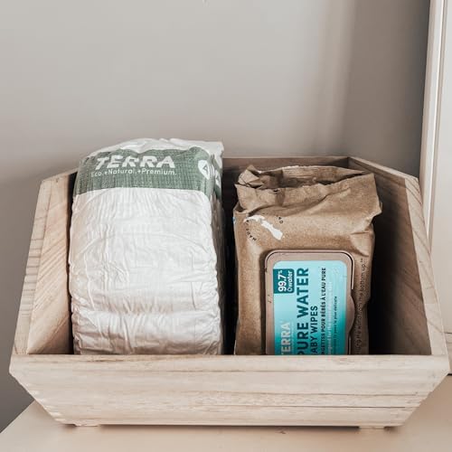 Terra bamboo baby wipes side profile showing 70 count quantity