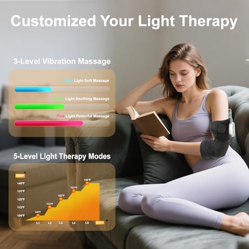 ZHIXJIA infrared joint massager applied on a shoulder using adjustable velcro straps