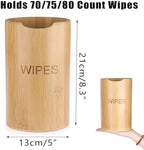 Farmhouse style bamboo holder showing wipe container insertion
