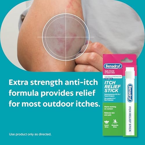 USA imported Benadryl itch relief stick for camping and first aid.