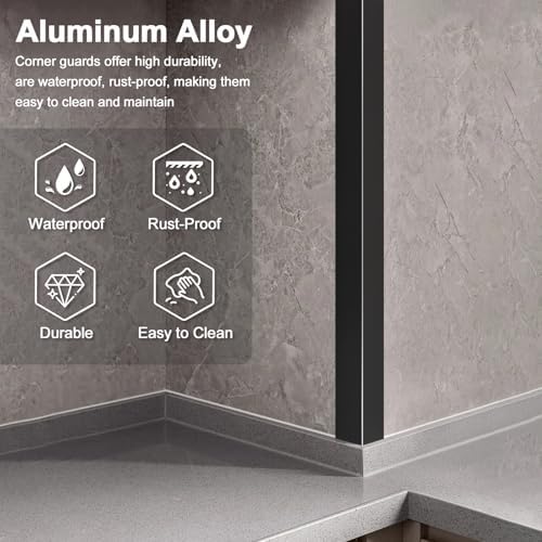 Jiekayi black aluminum corner protector installed on wall edge