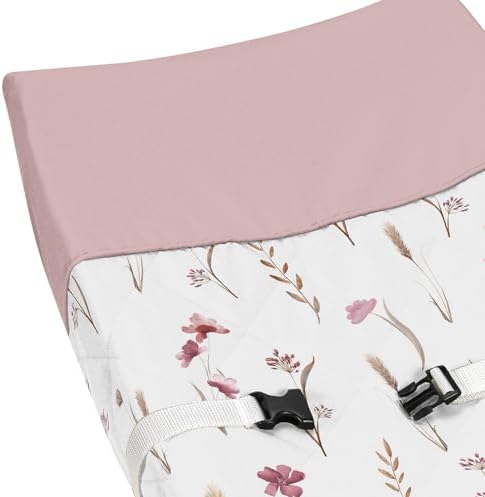 Sweet Jojo Designs changing pad cover showing safety strap slot