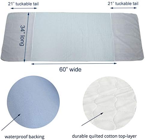 Side view of Careboree washable bed pad under mattress