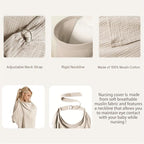 Adjustable neck strap detail on Apronpanda nursing apron