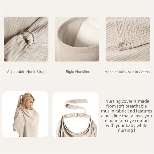 Adjustable neck strap detail on Apronpanda nursing apron