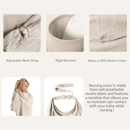 Adjustable neck strap detail on Apronpanda nursing apron