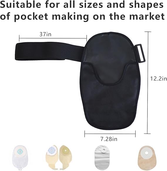 Adjustable fixation band for ileostomy bag support and privacy