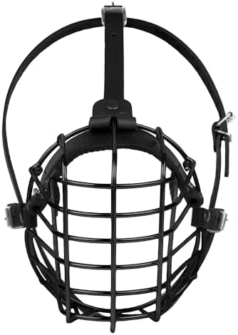 Black metal wire muzzle for large dogs training