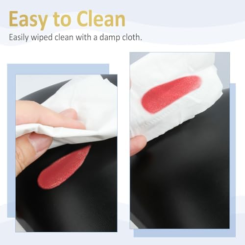 Professional nail tech using SZSJA arm rest for acrylic application