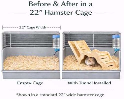 Large Size Syrian Hamster Explorer Set - Snap-Together Wooden Burrow with Panoramic Window,Natural Chew-Safe Design Decorative Landscaping Digging Peeping Hide Underground Fun for Cage Enrichment - Image 6