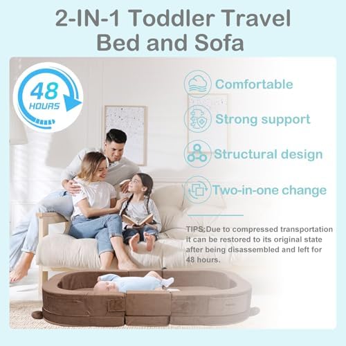Angelbecke bear-shaped travel cot with removable pillow side view