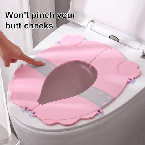 DIJIAMEIYA anti slip folding potty seat installed on an adult toilet seat