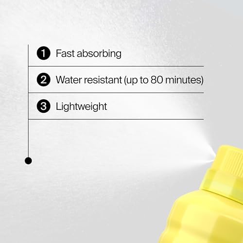 Lightweight fast-absorbing spray sunscreen for face and body coverage