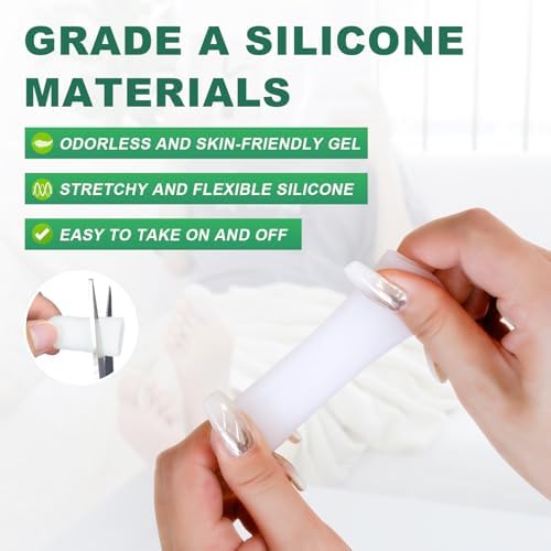 Washable and reusable silicone toe protectors for men and women.