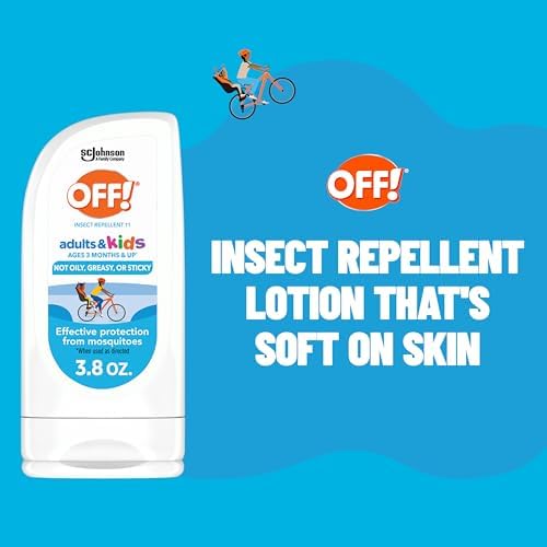 Back label of OFF! Picaridin bug repellent lotion detailing the active ingredients and usage instructions.