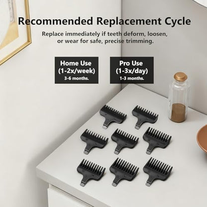 Professional beard trimmer accessory set organized for grooming