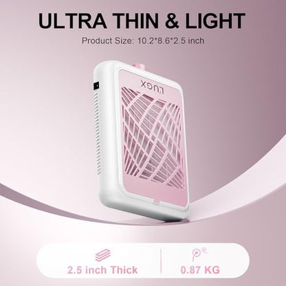 L'UGX manicure dust vacuum being used on a salon table
