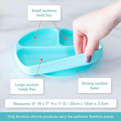 Bumkins baby feeding plate on highchair tray
