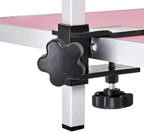 Large dog standing securely on Yaheetech grooming table