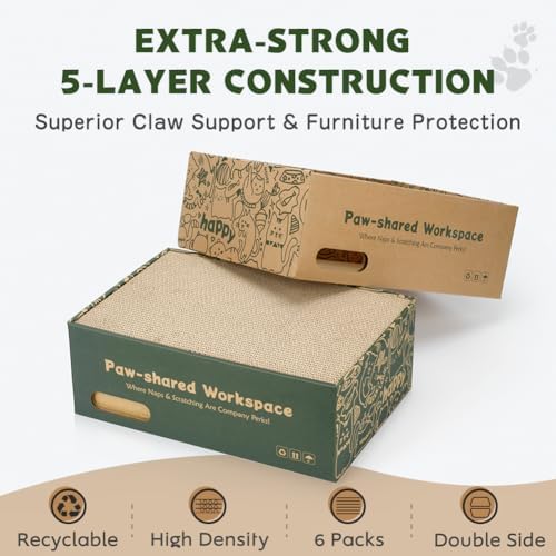 Durable reversible corrugated cardboard cat scratching board texture detail close up