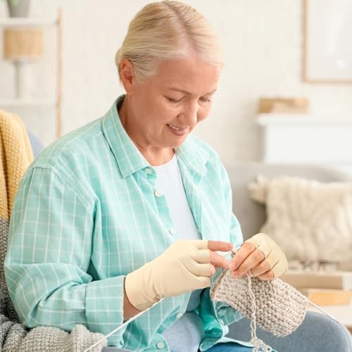 Ergonomic fingerless compression gloves for arthritis and skin safety.