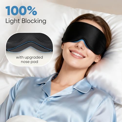 Side profile of Azang memory foam sleep mask showing 3D eye contour