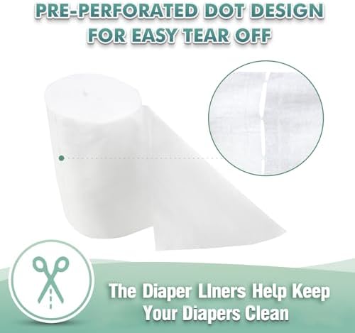 Roll of Wegreeco bamboo diaper liners showing perforated sheets