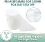 Roll of Wegreeco bamboo diaper liners showing perforated sheets
