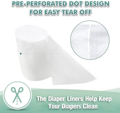 Roll of Wegreeco bamboo diaper liners showing perforated sheets