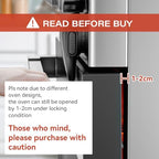 Close up of Eudemon oven safety lock double button mechanism