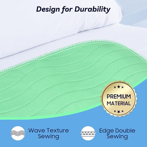 4 Pack 36â€ x 36â€ Extra Heavy Absorbency Washable Underpads, Waterproof Quick Drying Nursing Incontinence Reusable Washable Bed Pee Pads for Dogs, Diaper Changing & Adults, Green - Image 6