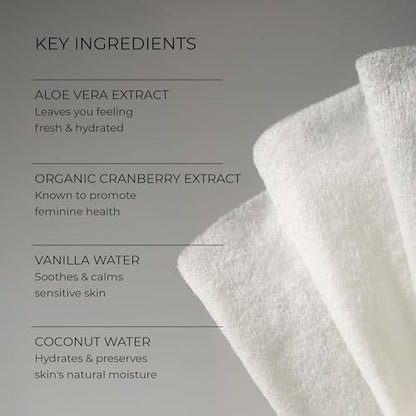 Natural ingredients display of aloe vera and coconut oil used in Freshies wipes.