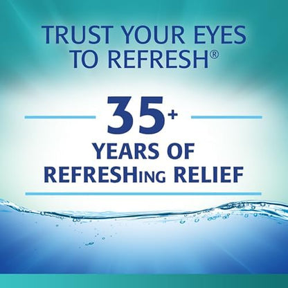 Side view of Refresh Digital eye drops packaging with drug facts and ingredients.