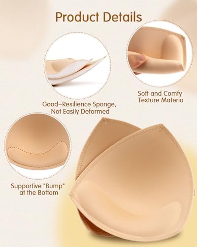 4 pairs of triangular bra inserts for swimwear