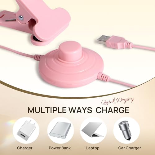 Aoraem gooseneck nail dryer positioned over a hand for gel manicures